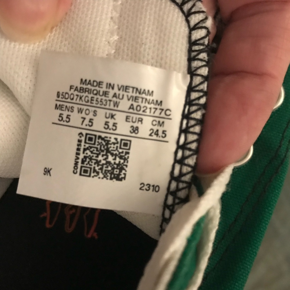CONVERSE All Star Canvas Low Top Christmas Sneakers *Red, Green & Plaid* - Picture 11 of 12